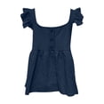 thumbnail image 5 of ZHOUCHANKIDS Womens Tank Tops Casual Summer Square Neck Tops Ruffle Strap Sleeveless Peplum Blouses Trendy Tank Top Navy M, 5 of 5