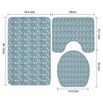 thumbnail image 3 of Light Blue Christmas Snowman Pattern Bathroom Rugs Sets 3 Piece,Toilet Cover Set,Absorbent Non Slip Bathroom Mats Sets with U-Shaped Contour Rug Toilet Rug Set, 3 of 5