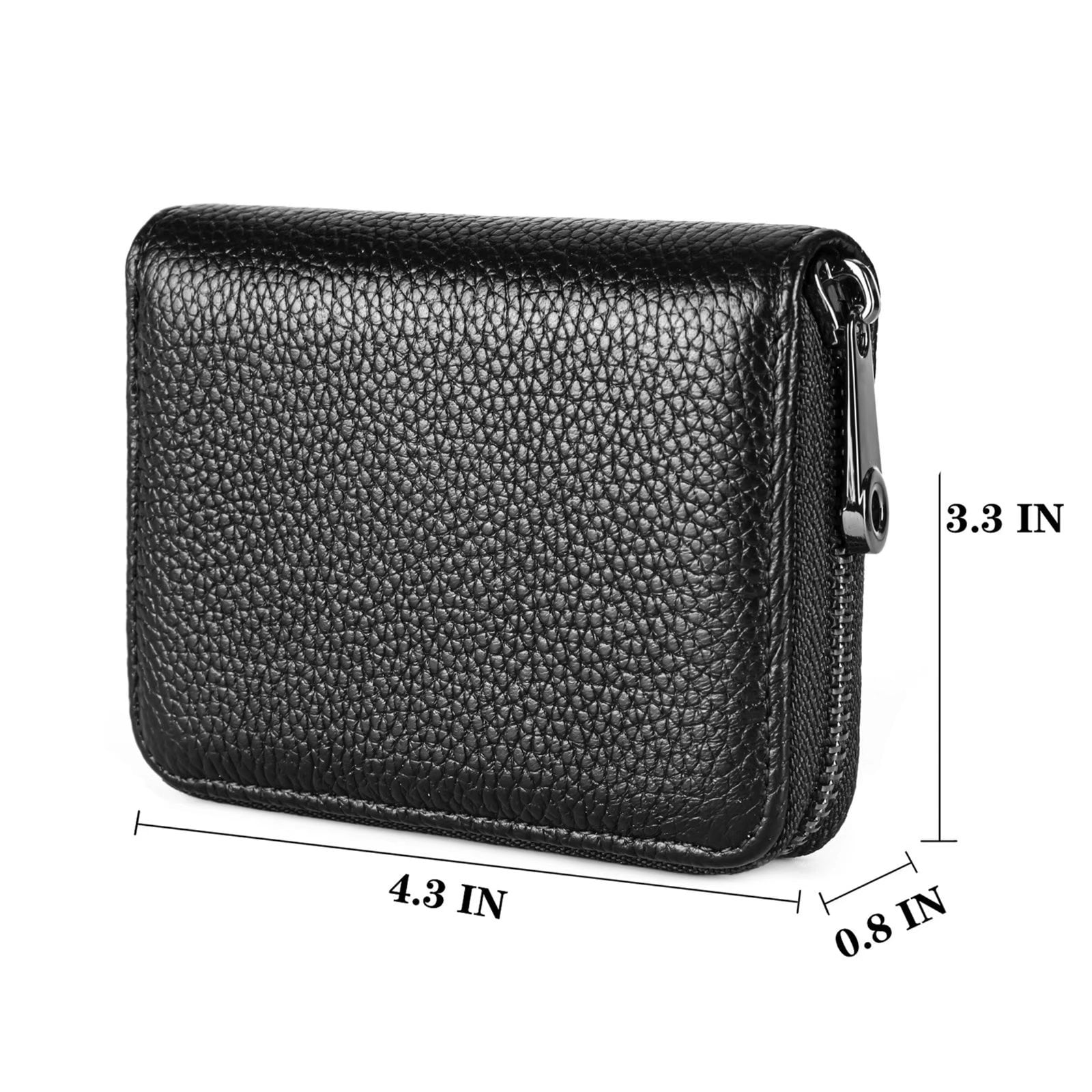 SWASHA Women's Wallet Genuine Leather Unisex Credit Card Holder  Wallets for Women Double Zipper Card Bag (Color : Black) : Clothing, Shoes  & Jewelry