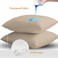 thumbnail image 4 of Throw Pillow Covers 16x16 Inch Set of 2, Pure Light Khaki Waterproof Outdoor Pillow Covers, Simple Solid Color Decorative Cushion Pillowcases for Couch, Sofa, Bed, Garden, Patio, 4 of 9