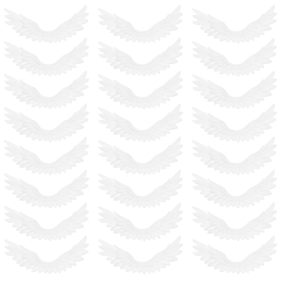 ETHZZLE 24Pcs Durable White Angel Wings Ornament DIY Supplies for Christmas Garland Hats