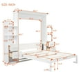 thumbnail image 3 of Murphy Bed Queen with LED Lights, Wall Bed with Shelves and Drawers, Wood Bed Frame with Storage, 750LBS Weight Capacity, White, 3 of 9