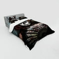 thumbnail image 3 of Day of the Dead Duvet Cover Set, Make up Artist Girl Skull Scary Mask Roses Artwork Print, Bedding Set with Shams and Fitted Sheet, 3 Sizes, by Ambesonne, 3 of 3