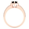 thumbnail image 4 of Halo Engagement Ring for Women - 0.755ct Natural Onyx in 18K Rose Gold Promise Ring, 4 of 6