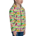 thumbnail image 5 of Naloa Multicolored Tropical Teenage Zipper Hoodie, Long Sleeve Zip Up Hoodies Casual Jackets Tops for 7-12 Years-Small, 5 of 6