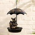 thumbnail image 4 of Luxcidy Vintage Metal Birds Feeder, Brown Iron Hanging Outdoor Bird Bath (Squirrel), 11.02x3.94in for Garden Yard Patio Lawns Decor, Rustic Finish (C), 4 of 6
