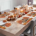 thumbnail image 3 of Fall Placemats Set of 4 Pumpkin Gnome Truck Place Mats Thanksgiving Placemat Berry Autumn Fallen Leaf Linen Table Mats for Dining Kitchen Table Holiday Dinner Party Home Fall Decorations 13x19 Inch, 3 of 8
