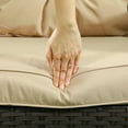 thumbnail image 6 of Barara King Patio Outdoor Sofa,3-Seater Outdoor Sofa w/ 4" Thick Cushions, Outdoor Couch, Beige, 6 of 11