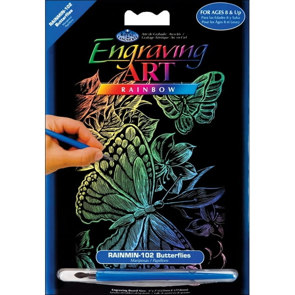 Royal & Langnickel(R) Rainbow Foil Engraving Art Kit 5"X7"-Butterflies