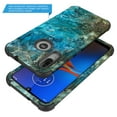 thumbnail image 3 of Moto E6 Plus Case, KAESAR 3-Layer Slim Shockproof Hard Cover Graphic Fashion Cute Skin Armor Case for Moto E6 Plus (Green Marble), 3 of 5