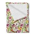 thumbnail image 2 of Flower Soft Flannel Fleece Throw Blanket, French Vintage Retro Flower Pattern Old Fashion Design, Cozy Plush for Indoor and Outdoor Use, 50" x 60", Reseda Green Pale Coffee, by Ambesonne, 2 of 5