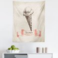 thumbnail image 1 of Ice Cream Tapestry, Nostalgic Grunge Ice Cream on Old Fashioned Polka Dots Background, Fabric Wall Hanging Decor for Bedroom Living Room Dorm, 5 Sizes, Cream Coral Brown, by Ambesonne, 1 of 1