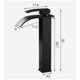 thumbnail image 5 of Mezclador de lavabo Grifo de cascada negro con caño alto Mezclador de lavabo alto de un solo orificio (alto), 5 of 5