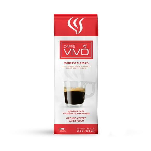 Caffè VIVO Espresso Classico (Ground Coffee), 250g Premium Ground Italian Coffee