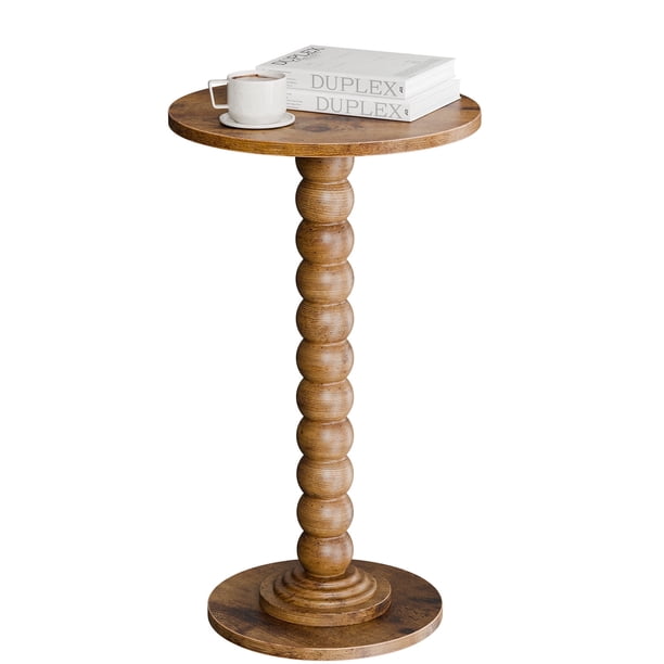 CONCETTA Modern Round Side Table, Accent End Table with Solid Wood
