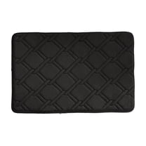 Hgallory Polyester Thick Floor Mats for Bedroom Living Room, Non-Slip Absorbent Floor Rugs for Entrance Sofa side, Simple Style Home Decor Solid Color Doormat, 16"x24", 1 Pack, Black, Rectangle