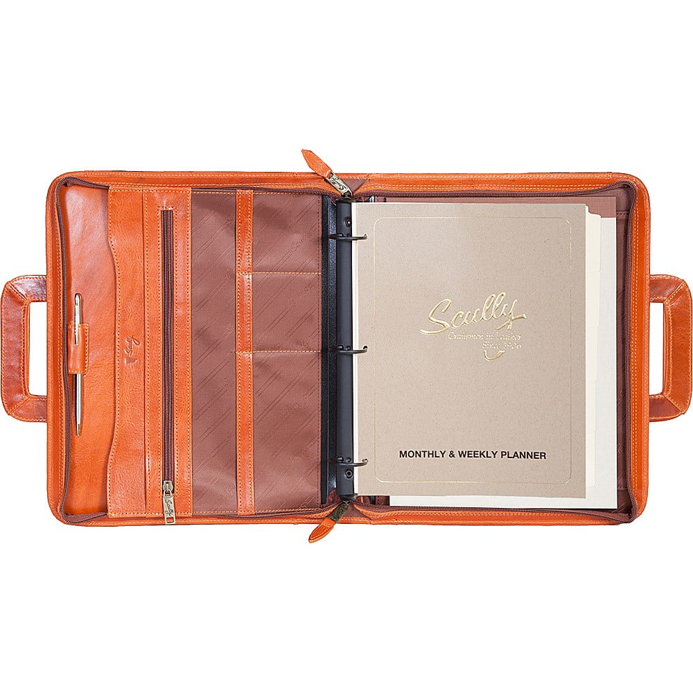 Scully Western Binder Italian Leather 3 Ring Zipper Closure 96Z06