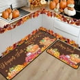 thumbnail image 2 of Red Truck Pumpkin Fall Kitchen Rugs Set of 2,Non Skid Washable, Home Seasonal Fall Holiday Party Autumn Harvest Thanksgiving Kitchen Mat 17"x47"+17"x30", 2 of 6