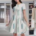 thumbnail image 2 of Abstract Pastel Vertical Line Pattern Women's Classic Swing Skater Dress Casual Work Party Cocktail Dresses, 2 of 6