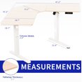 thumbnail image 3 of VIVO Electric 47" x 47" Corner Standing Desk, Light Wood Table Top, White Frame, 3 of 8
