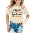 thumbnail image 4 of LEKDFST First Day of School Graphic Tees for Girls Boys Pre Kindergarten 1st 2nd 3rd Grade Back to School T-Shirts Unisex Kids Short Sleeve Shirts Beige 4-5 Years, 4 of 5