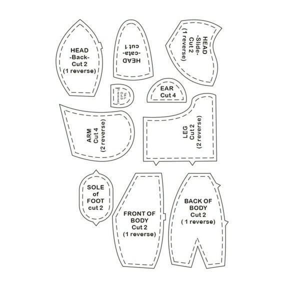 Twinkseal Bear Template Ruler Set 10pcs Memory Bear Template Rulers Beginner Sewing Material Pattern Acrylic Ruler Set