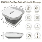 UNIFULL Foot Spa Bath with Heat and Temperature Control, Massager Roller, Bubble, Remote Control, Pedicure Kit, Red Light, Heating Foot Bath