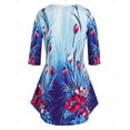thumbnail image 2 of Camiseta de impresión floral de media botón de tamaño Rosegal Camisetas tallas grandes, 2 of 5