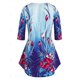 thumbnail image 2 of Camiseta de impresión floral de media botón de tamaño Rosegal Camisetas tallas grandes, 2 of 5