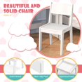 thumbnail image 6 of INFANS Kids Vanity, Princess Makeup Desk and Chair Set with Lights Mirror Drawer Storage Shelves, Wooden Dressing Table, Pretend Play Vanity Set for Toddler Girls, 6 of 9