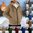 thumbnail image 6 of Letdown Mens Lined Hoodie Sherpa Fuzzy Casual Full Zip Up Long Sleeve Jacket Winter Warm Cozy Thermal Solid Sweatshirts Coats (GY1,M), 6 of 7