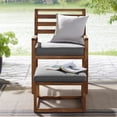 thumbnail image 3 of Fauteuil de Jardin Extérieur en Bois d'Acacia et Pouf - Marron, 3 of 8