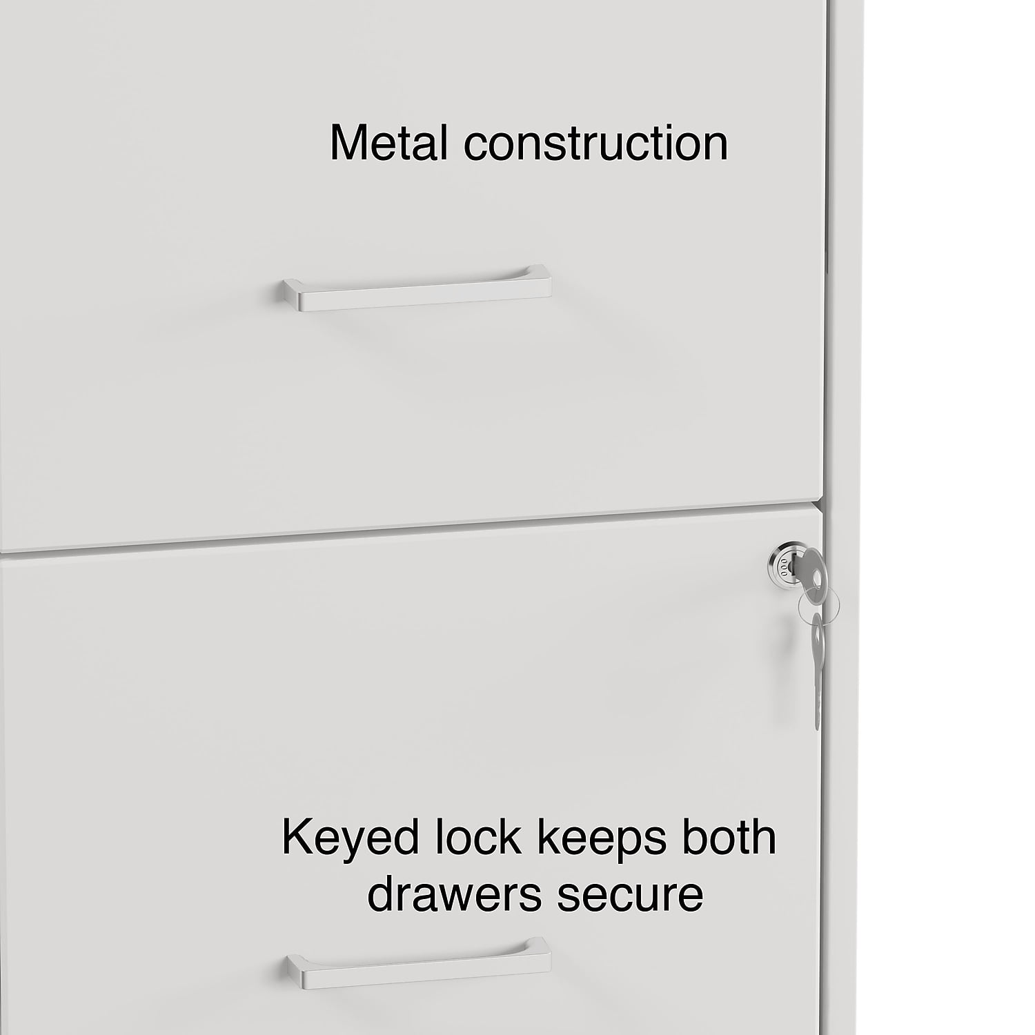 Staples 2-Drawer Mobile Vertical File Cabinet Letter Size Lockable 26.3"H x 14.3"W x 18.9"D White