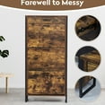 thumbnail image 3 of Rustic Brown Shoe Storage With 3 Flip Drawers, Fits Entryway And Living Room Slim Cabinet Drawer In For, 3 of 7