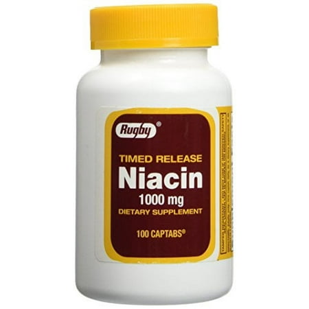 Rugby Niacin 1000 mg Tablets – Vitamin B3 Dietary Supplement, 100 Tablets (1 Bottle)