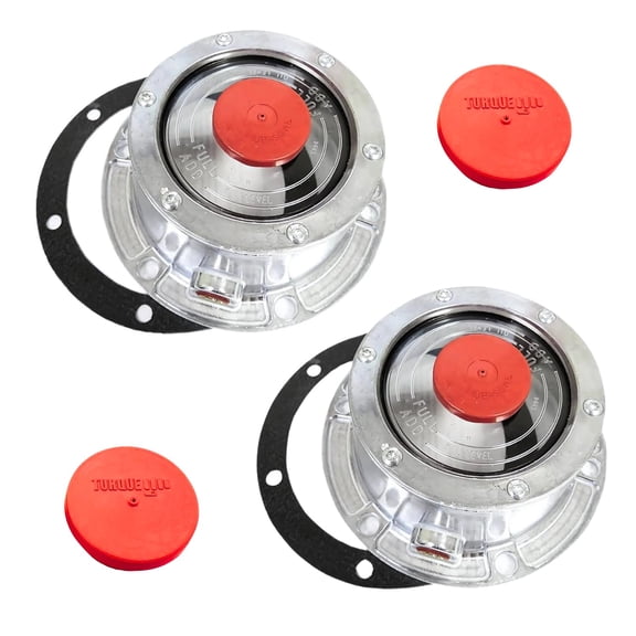 Torque 2 Pack 343-4024 Trailer Hub Caps Compatible with Stemco 3434024 Aluminum Hub Cap for Trailer Axle with Extra 2 Rubber Plugs and Gaskets (2 x TR3434024   2 x TR3595990)
