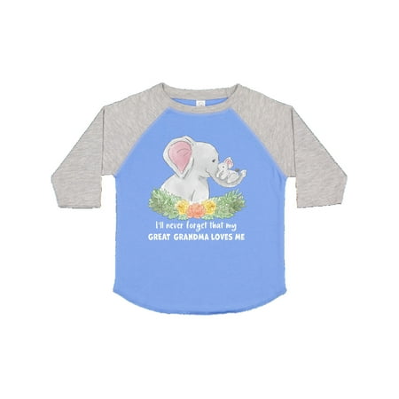 

Inktastic I ll Never Forget That My Great Grandma Loves Me Elephants Gift Toddler Boy or Toddler Girl T-Shirt