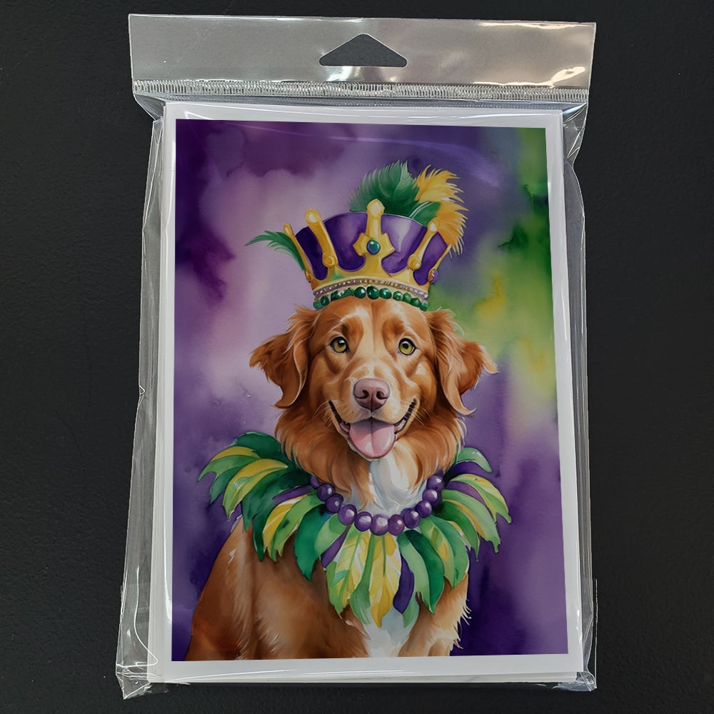 Nova Scotia Duck Tolling Retriever King of Mardi Gras Greeting Cards Pack of 8 7 in x 5 in