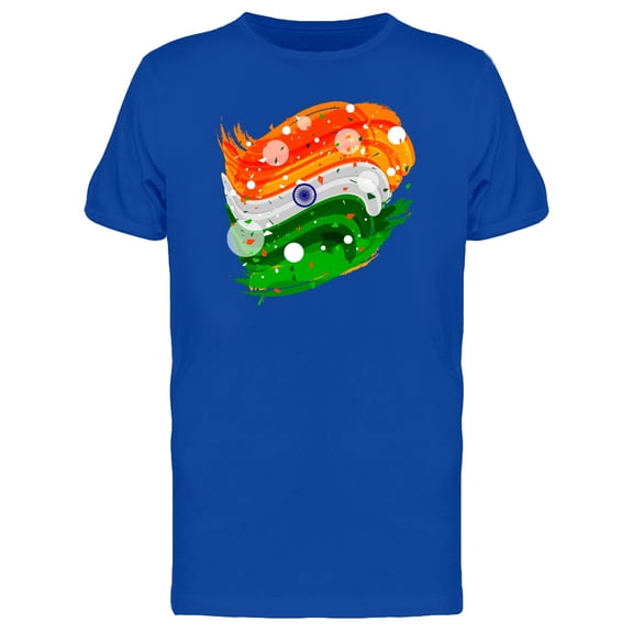 Grunge Abstract Indian Flag T-Shirt Men -Image by Shutterstock, Male Large