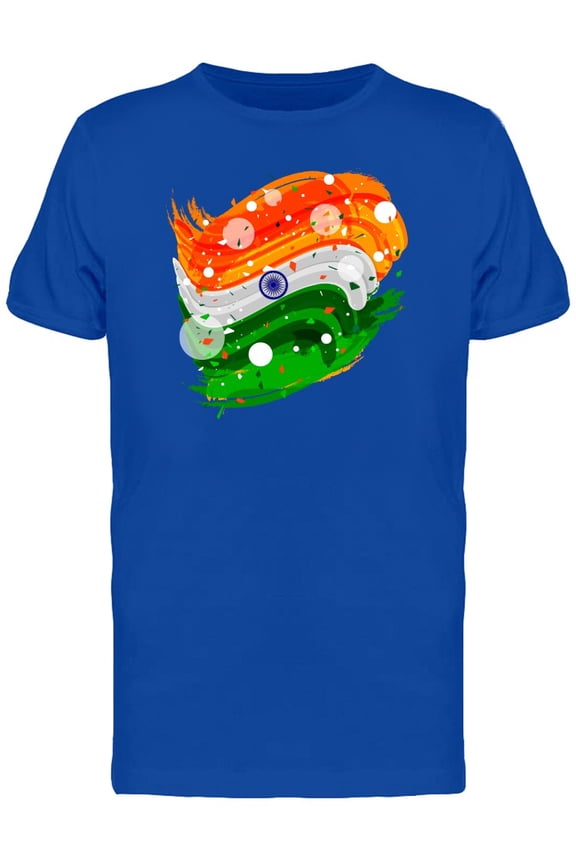 Grunge Abstract Indian Flag T-Shirt Men -Image by Shutterstock, Male Large