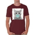 thumbnail image 1 of Awkward Styles Cat Blow Blue Gum T Shirt Cat Clothing Animal T-Shirt for Men Funny Animal Gifts Cat T Shirt Cute Animal T Shirt Funny Cat Shirt Gifts for Him Funny Men T Shirt Little Cat Tshirt, 1 of 4
