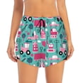 thumbnail image 3 of Uemuo Excavator Pattern Women's Athletic Shorts High Waisted Running Shorts with Liner Pockets Gym Elastic Workout Shorts-X-Large, 3 of 9