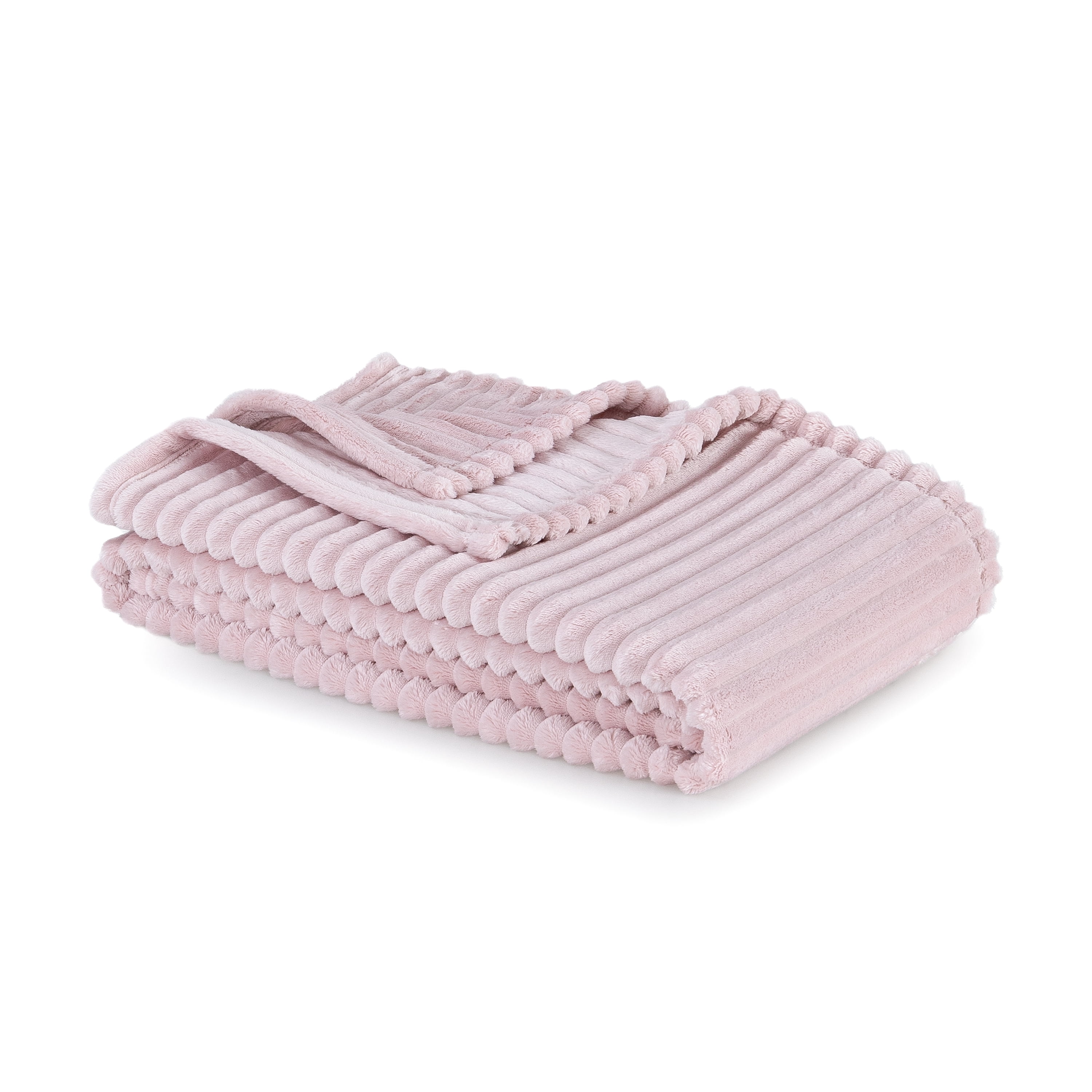 Mainstays Textured Plush Oversized Couch Throw Blanket, Pink Smoke, 50 x 72 in