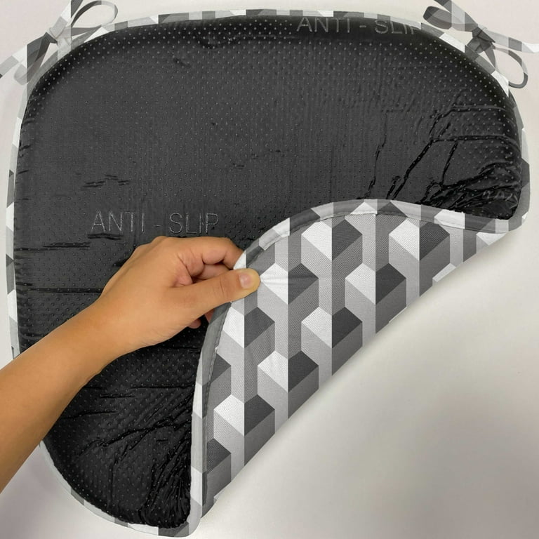 Geometric Chair Seating Cushion Set of 4, Concrete Geometric