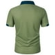 thumbnail image 3 of Playera Elvqul de Caballero Casual Manga Corta Liso Verde Cuello Mao, 3 of 3