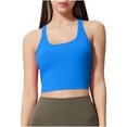 thumbnail image 2 of YueHuiYing Racerback Longline Sports Bra for Women Scoop Neck with Built in Bra Yoga Tank Crop Tops Padded Camisole, 2 of 4