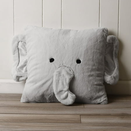 Best Home Fashion Faux Fur Plush Elephant Pillow