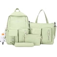 thumbnail image 1 of Conjunto combinado de mochila de lona de 4 piezas Mochilas escolares con bandolera, 1 of 8