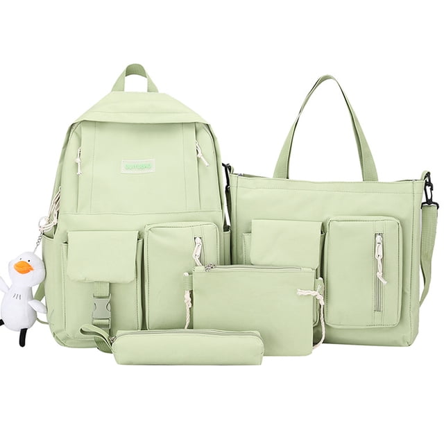 Conjunto combinado de mochila de lona de 4 piezas Mochilas escolares con bandolera