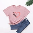 thumbnail image 3 of WEAIXIMIUNG T-Shirt Imprimé Mignon pour Femmes, Col Rond, Manches Courtes, Saint-Valentin, 3 of 3